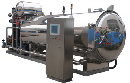 Revolving spraying water sterilization kettle