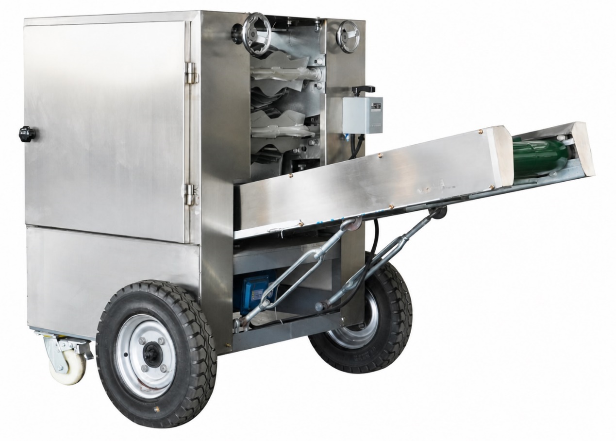 Stainless steel 304 automatic coconut dehusking machine with chain drive and conveyor for commercial coconut processing