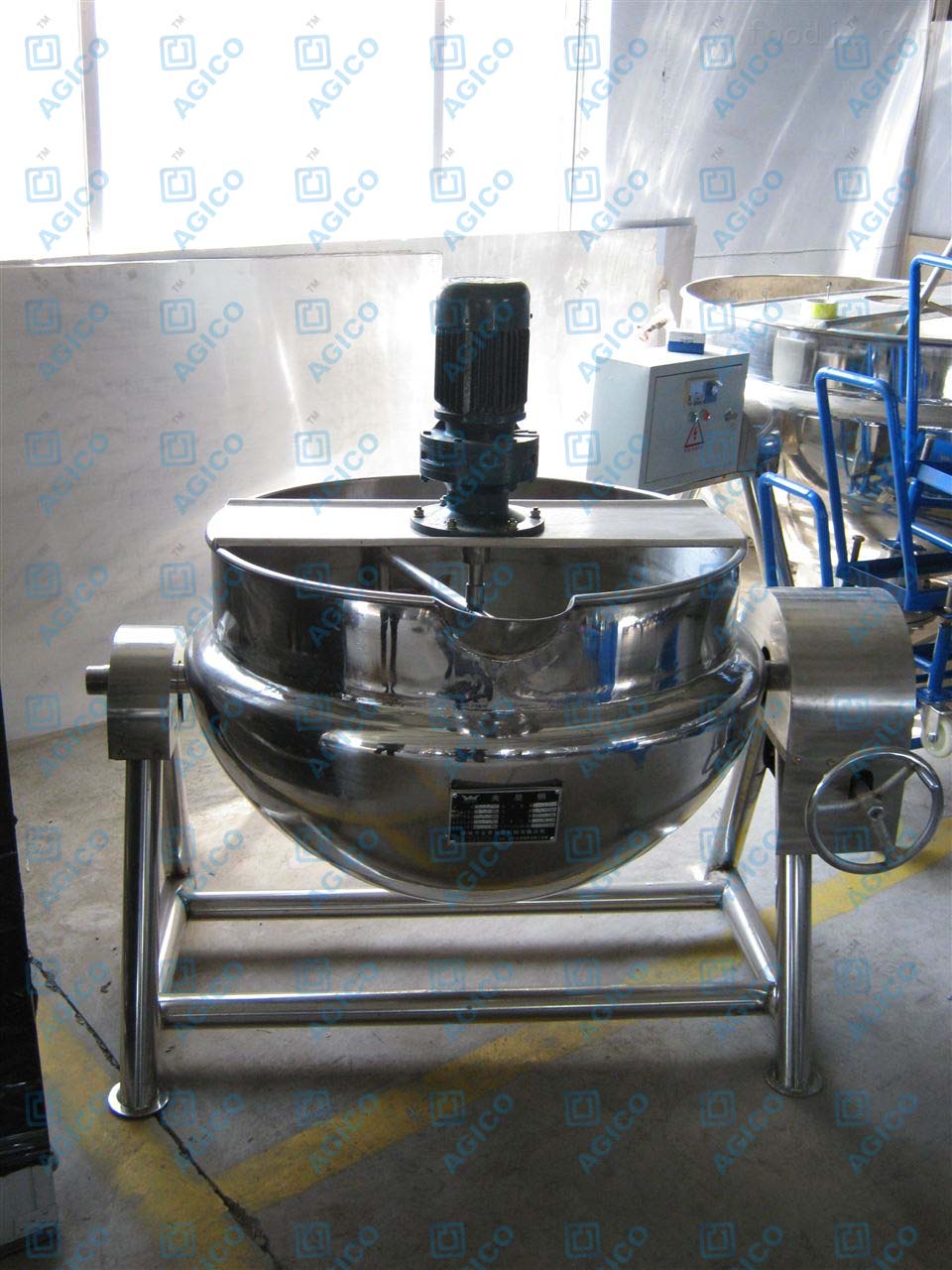 steam jacketed kettle in factory